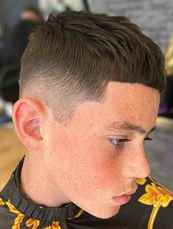 Boys Haircuts   Mid Fade With A Textured Top