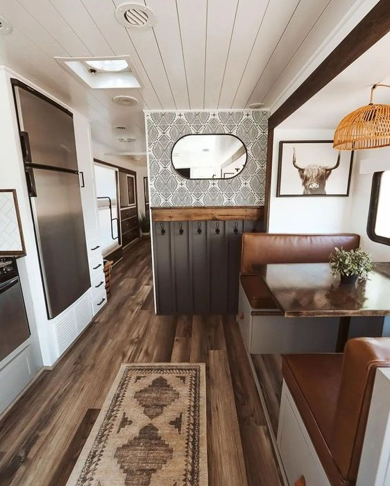Small Camper Interior Ideas   Skinny Dining Tables To Fit Those Small RV