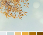 Autumn Color Palette - Yellow Autumn leave color scheme autumn color palette blue and yellow gold color combo