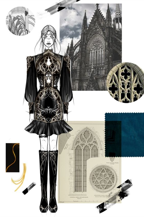 Fashion Design Portfolio   Gothic Architecture Inspired Collection