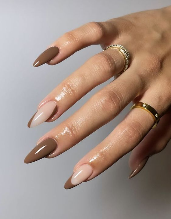 Nails Design Ideas   Brown Acrylic Nails Classy Acrylic Nails Almond Acrylic Nails