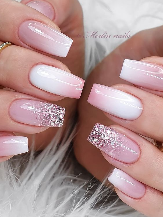 Nails Pink And White   Best Lovely Pink And White Nails For Korean Nail Art Lovers