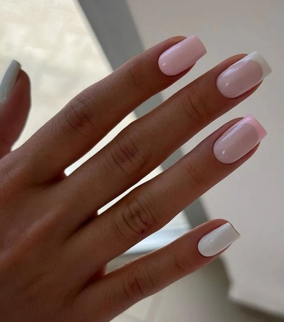 Nails Pink And White   Lovely Pink And White Nails For Korean Nail Art Lovers