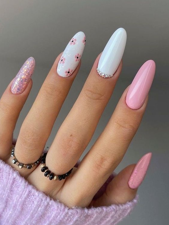 Nails Pink And White   Pink And White Nails Ideas