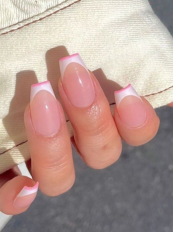 Nails Pink And White   Pink And White Nails You Will Be Obsessed