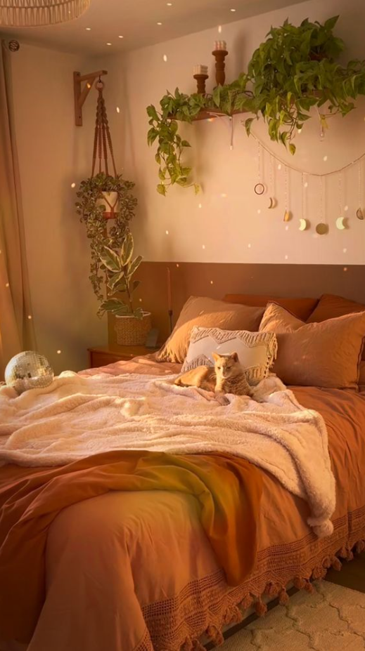 Warm Apartment Aesthetic   Cozy Orange Bedroom Vibes