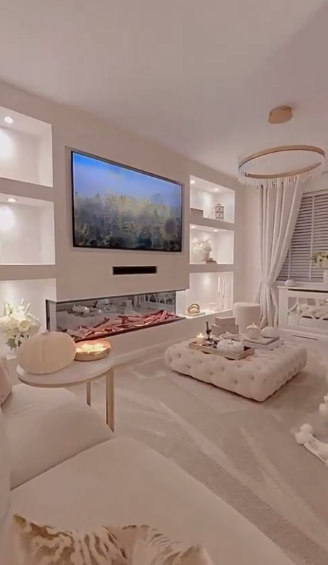 Home Inspo   Minimalist All White Living Room Halloween Decor Luxury Living  Home Design Living