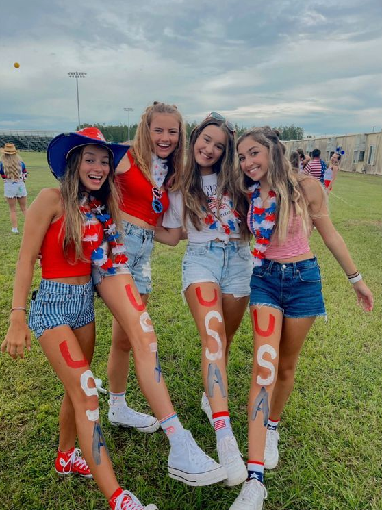 Red Out Football Game Outfit Highschool   High School Football Friday Night Red White And Blue Game 4th Of July July Fourth Outfits Summer