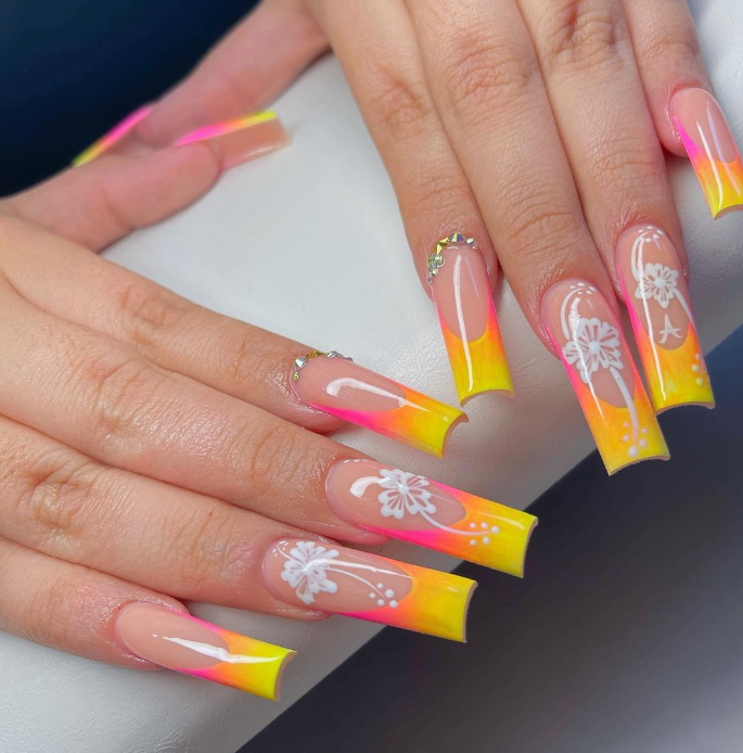 Awesome Funky Square Nails