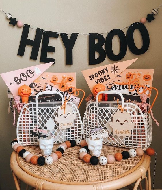 Boo Basket Ideas   Halloween Basket Tags Name Tags Halloween Bucket Tags Custom Name Tags Halloween Decor Halloween Gifts