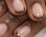 Brown French Tip Nail Ideas   Short Brown French Tip Nail Ideas