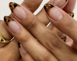 Brown French Tip Nail Ideas - Tortoise shell brown french tip nail ideas
