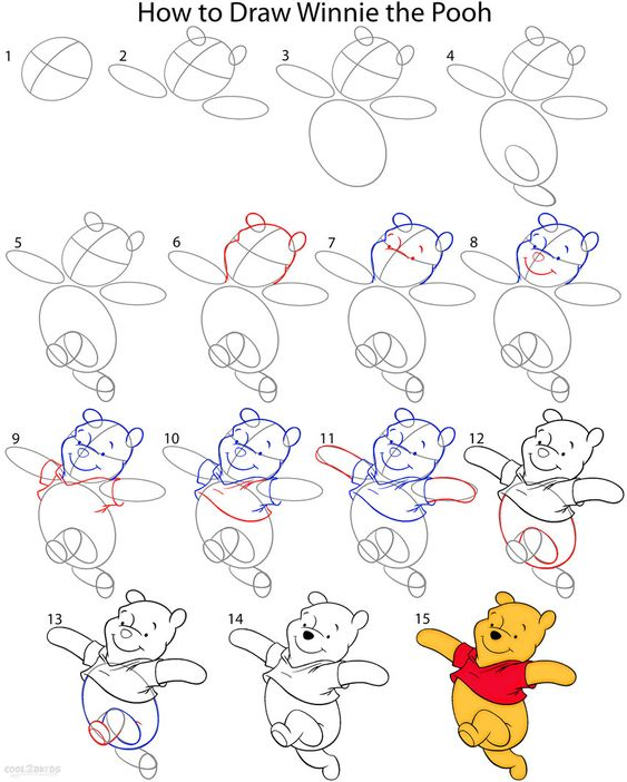 Drawing Step By Step   How To Draw Winnie The Pooh Step By Step