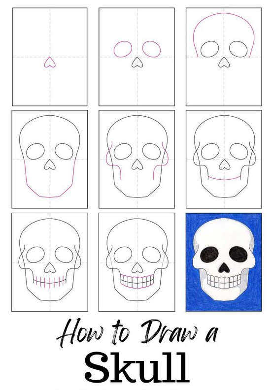 Drawing Step By Step   How To Draw A Skull
