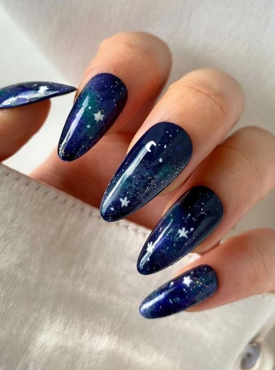 Fall Blue Nails - Dark Blue Nails Classy Looks and Ideas