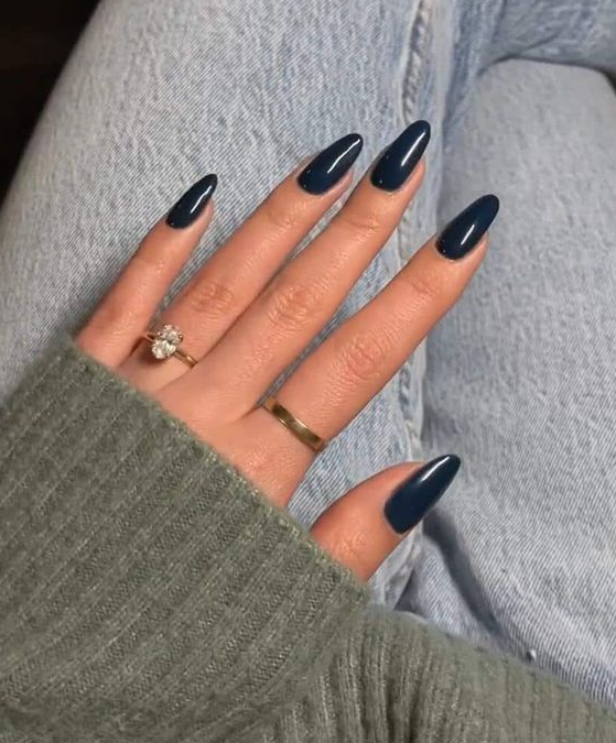 Fall Blue Nails - Simple Fall Nail Designs to Try
