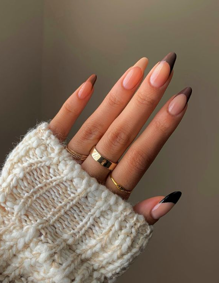 Fall French Tip Nails   Neutral Frenchies