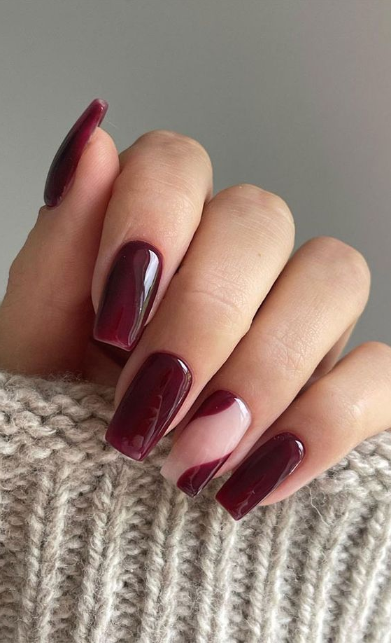 Fall French Tips   Gorgeous Fall Nails That’re Perfect For Thanksgiving Red Wine Nails