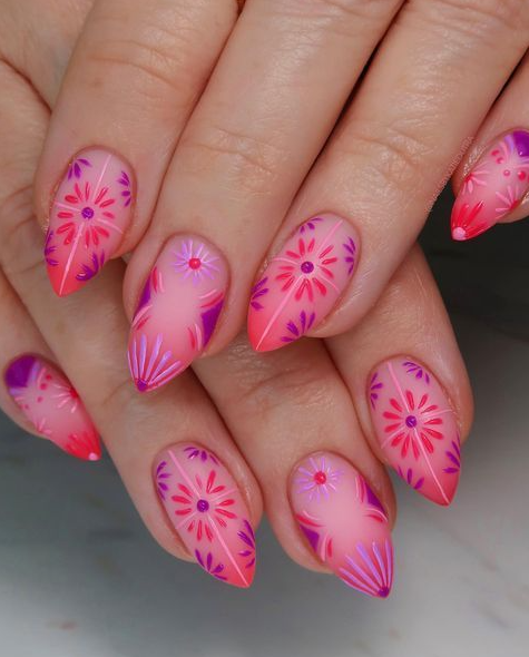 Fall Pink Nails   Hippie  Gel