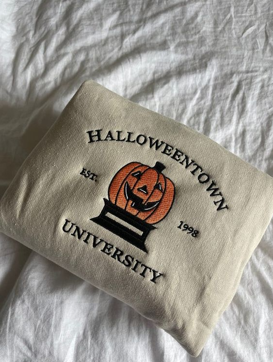 Halloween Sweatshirt   Halloween Town University Embroidered Halloween