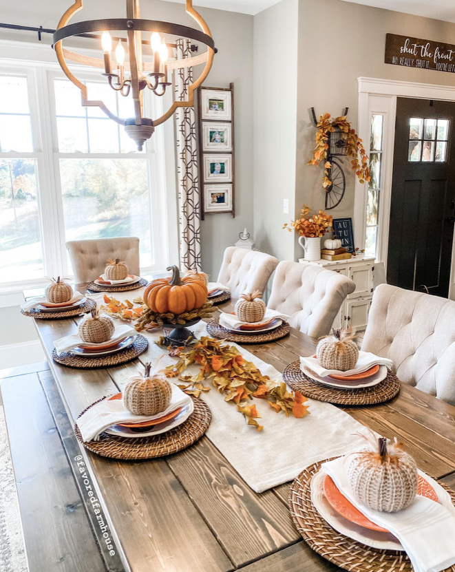 New Thanksgiving Table Settings   Leaves & Pumpkins