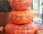 No-Carve Pumpkin Ideas -Inspirational Words Pumpkin