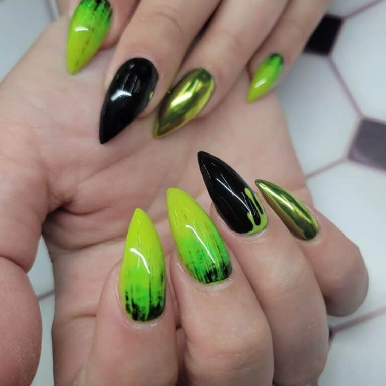 Poison Acid Green Nails