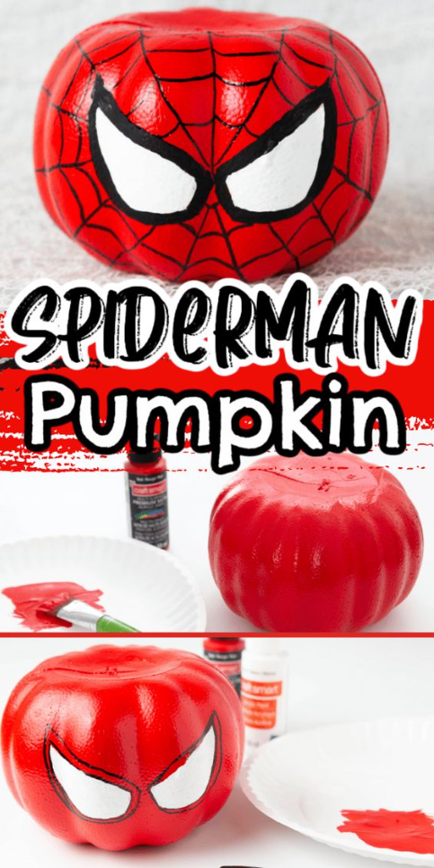 Pumpkin Painting Ideas   No Carve Spiderman Pumpkin