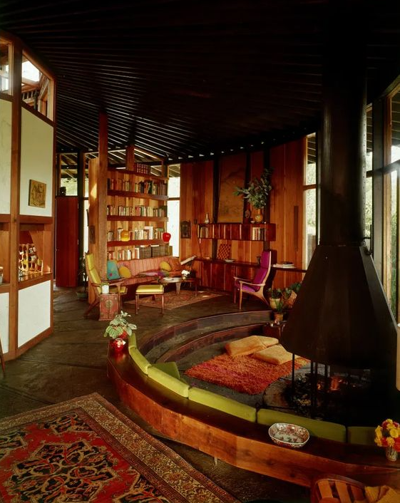70s Living Room   70s Architecture Earthship Home