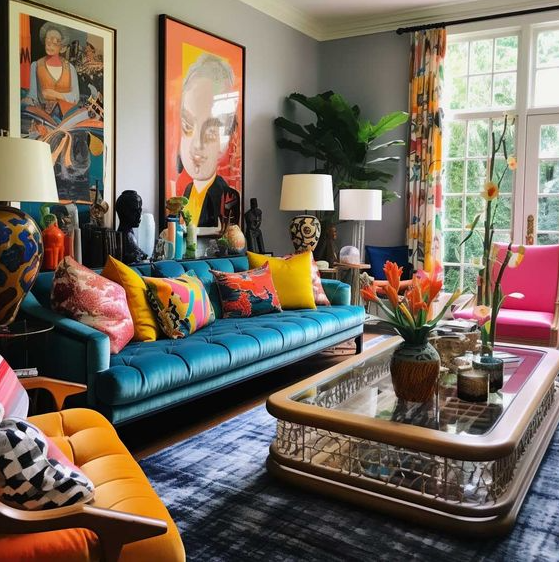 70s Living Room   Colourful Living Room Vibrant Living Room