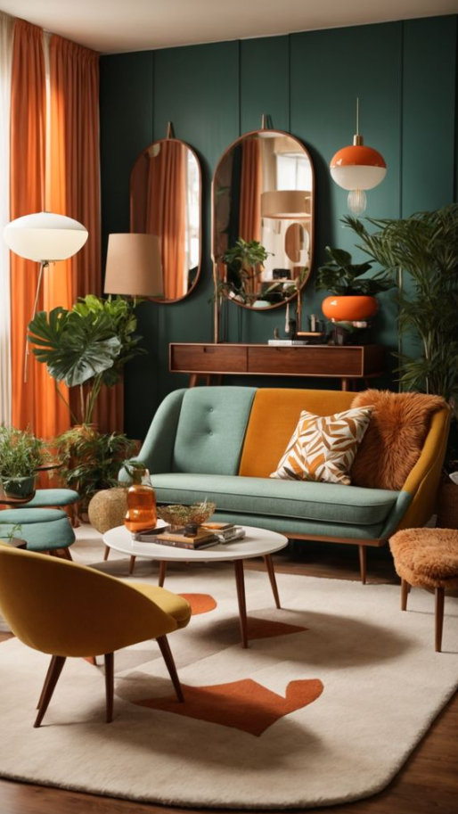 70s Living Room   Retro Chic Reviving Mid Century Modern Living Room Decor Ideas