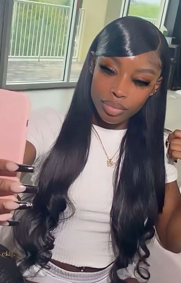 Birthday Hair   26inch Straight Lace Front Human Hair Wig