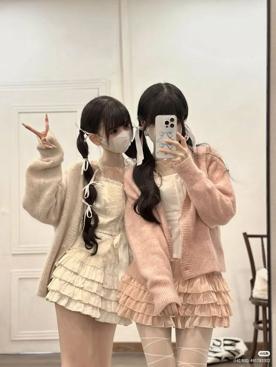 Coquette Outfit   Pink White Coquette Outfit Ideas Pretty Aesthetic Ulzzang Faceless Korean Asian Girl