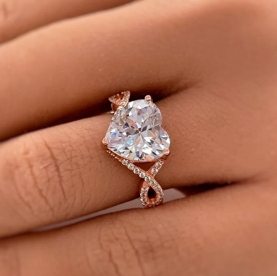 Fairytale Engagement S   Heart Engagement  Infinity Heart Rose Gold  Heart Diamond Statement  Large Heart  Infinity Engagement