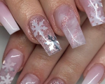 Pink Snowflake Nails   Top Nails Festive Design Inspo For The 2023 Holiday Season