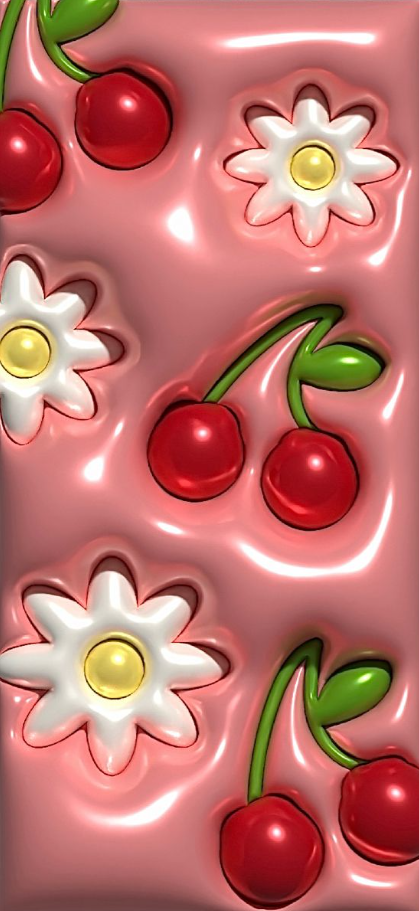 Puffy Wallpaper   Puffy 3D Wallpaper Pink Cherry Floral
