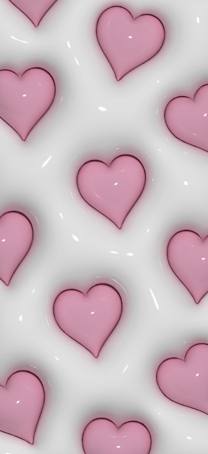 Puffy Wallpaper   Wallpaper Heart Pink And