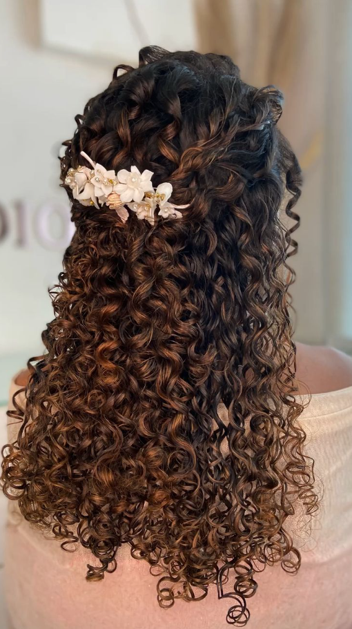 Quince Hair Ideas   Curly Bridal Hair