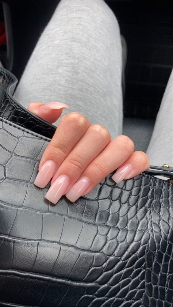 Aesthetic Jelly Nude Pink Nails