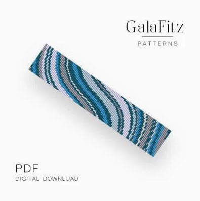 Blue Waves Bead Loom Bracelet Making Pattern