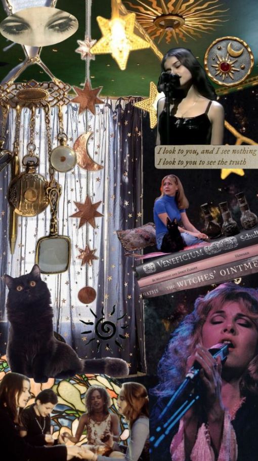 90s Whimsy Goth Bedroom   Witch Room, Magic Aesthetic, Collage Poster, Wallpaper Backgrounds