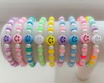 Bracelet Inspo Clay Beads   Smiley And Pearl Bracelets Preppy Bracelets Trendy Stack Bracelets Smiley Face Bracelets Cute Bracelets Clay Bead Bracelets