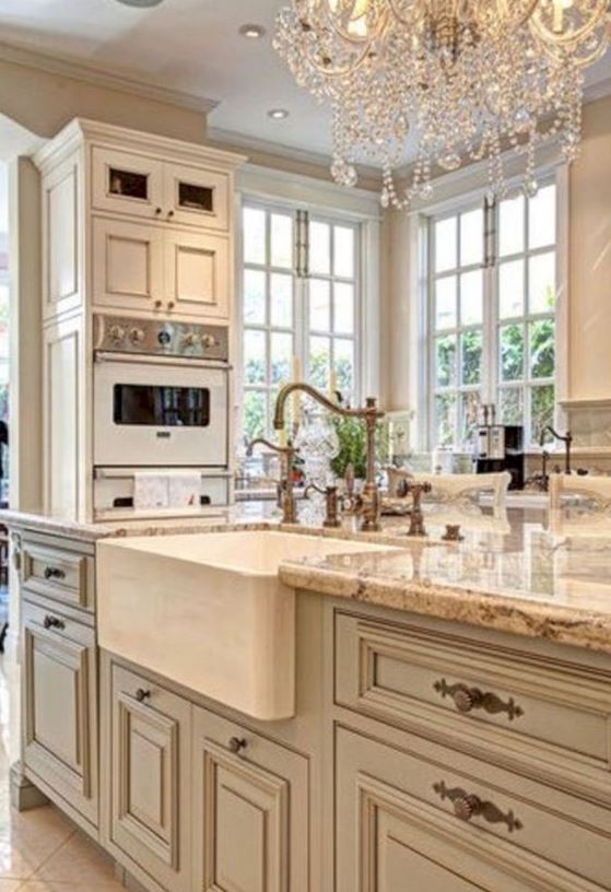 French Style Kitchen   Top Elegant French Country Home Architecture