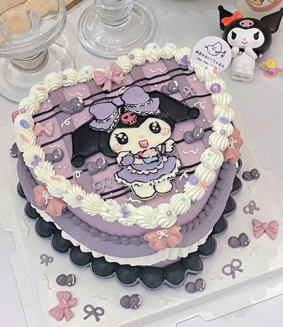 Kuromi Cake   Kuromi Cake, Hello Kitty Cake, Cool Birthday Cakes, Cake Designs