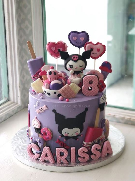Kuromi Cake   Kuromi Cake, Mini Cakes Birthday, Cake Design Birthday, Beautiful Birthday Cakes