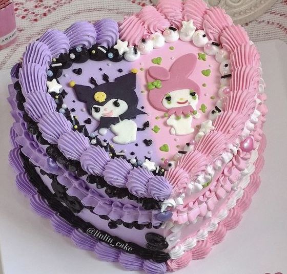 Kuromi Cake   Kuromi X Melody Cake Cute Minimal Aesthetic Sweets Candy Cake Dessert Cupcakes