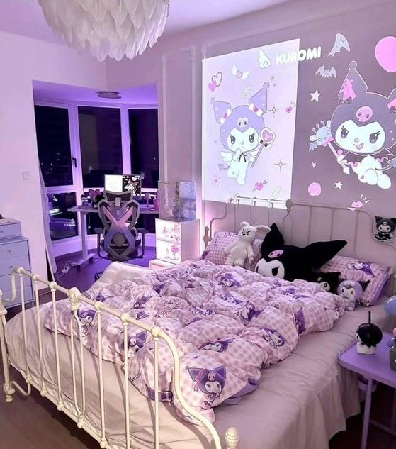 Kuromi Room   Kuromi Room Idea Cute Purple Kuromi Room Idea