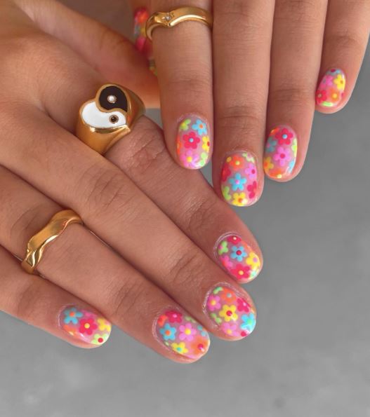 Spring Break Nails   Short And Bright
