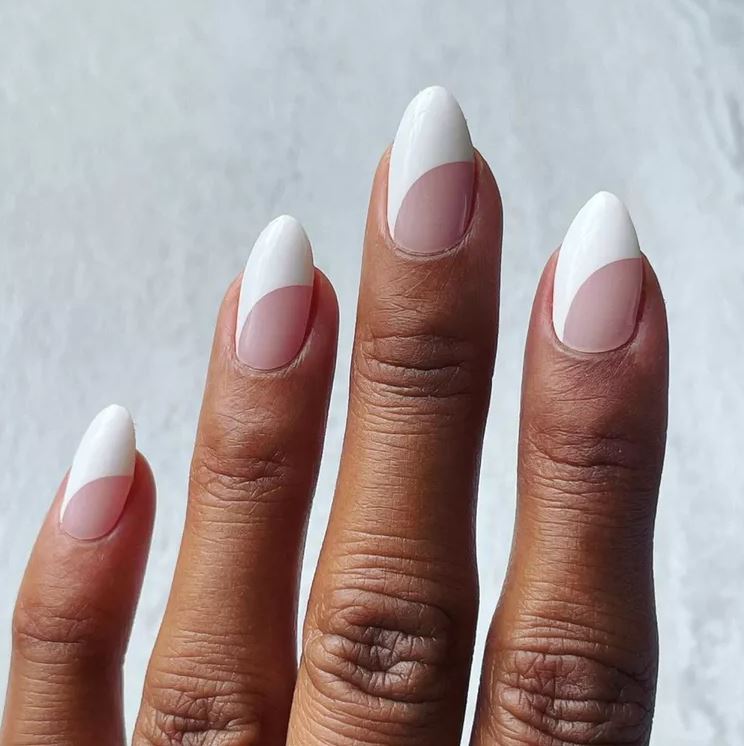 Spring Wedding Nail Ideas   Swooped French Manicure
