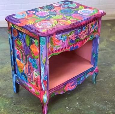 Whimsical Painted Furniture   Hand Painted Vintage Furniture